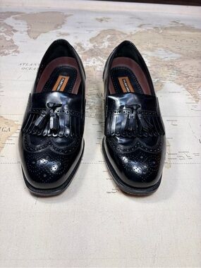 Men's US 10.5 EEE Black Florsheim Kiltie Tassel Slip-On Dress Loafer Shoes